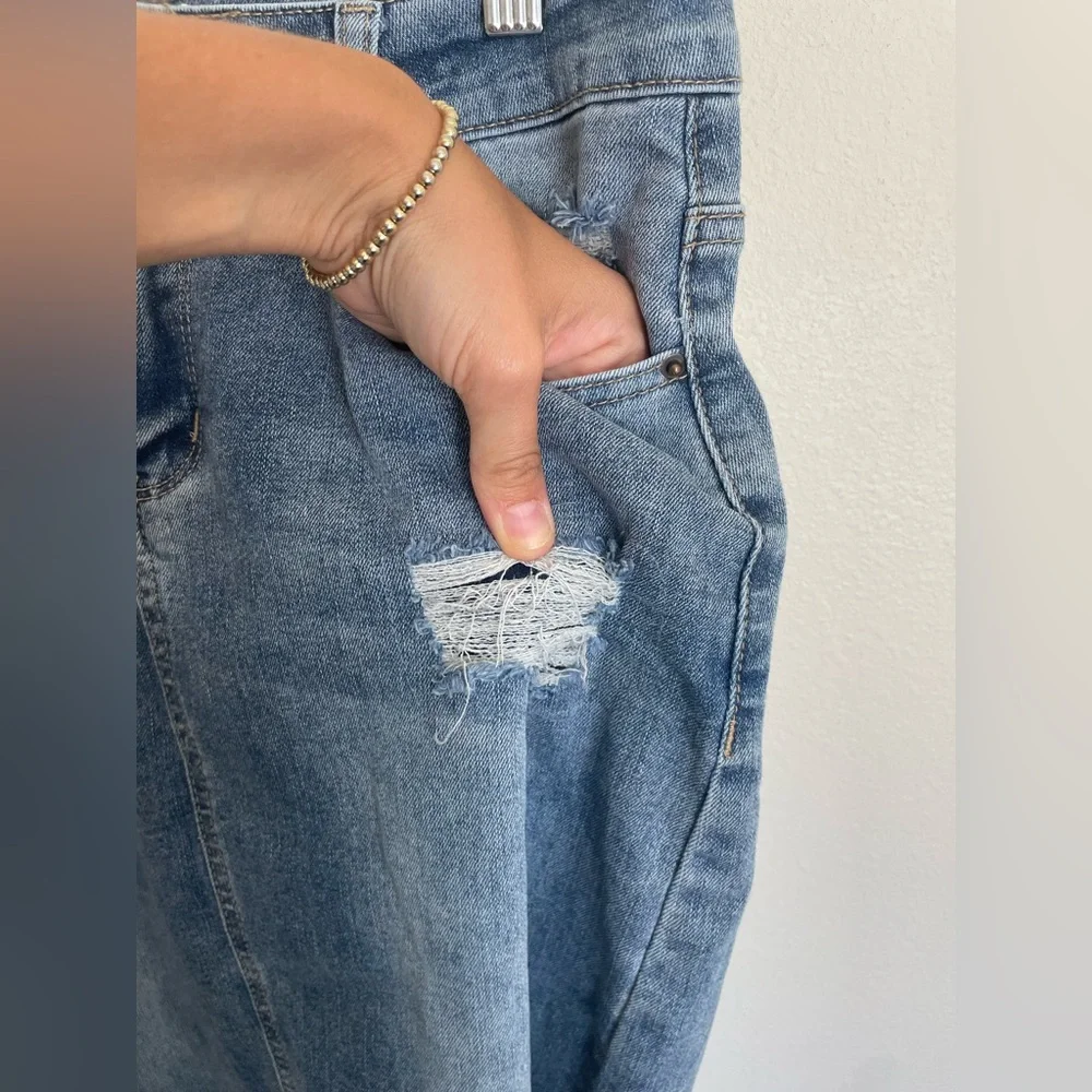 High Rise Denim Midi Skirt- EUC - Picture 2 of 6